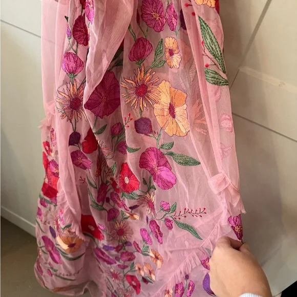 For Love And Lemons Pink Floral Mesh Backless Dress **MISSING THE SLIP*** - Picture 11 of 13